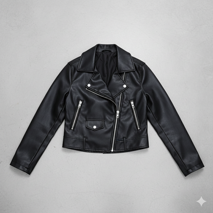 Damen Bikerjacke aus Veganleder | Kurz & Modern | Herbst