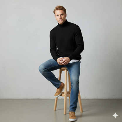 Feiner Herren Strickpullover mit Rollkragen