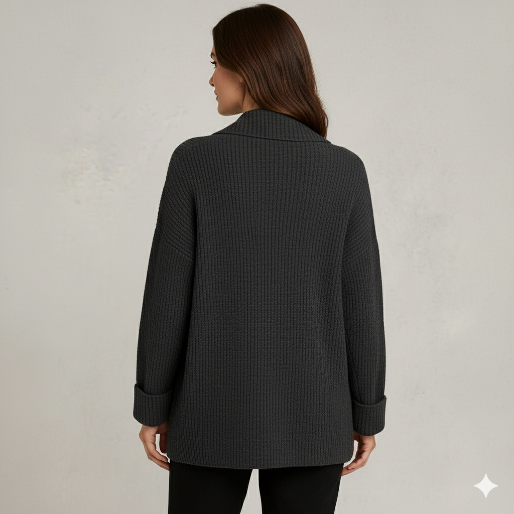 Damen Strickjacke mit Reverskragen | Warm & Lässig Winter