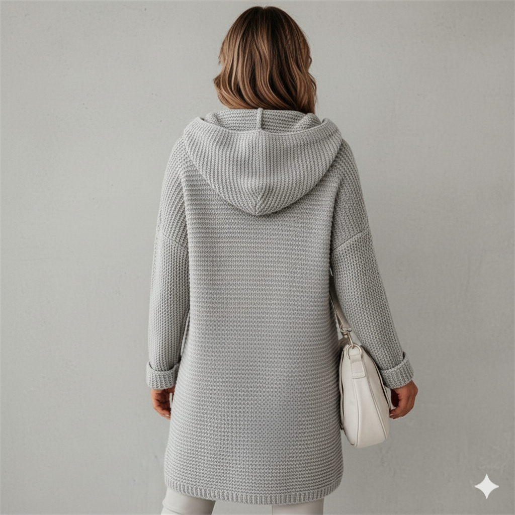 Damen Strickjacke mit Kapuze | Locker & Warm für Herbst Winter