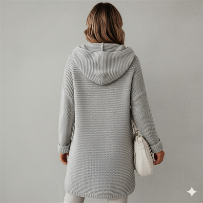 Damen Strickjacke mit Kapuze | Locker & Warm für Herbst Winter