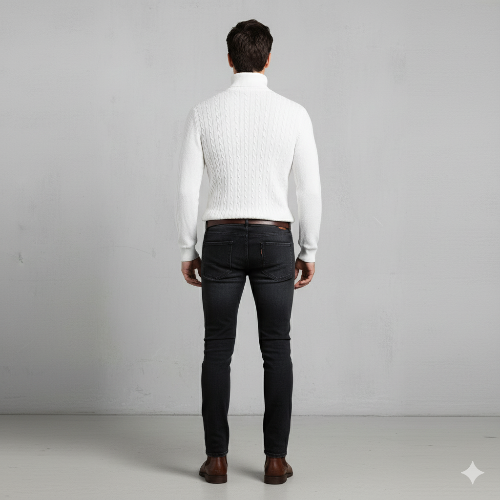 Herren Strickpullover mit Rollkragen | Slim Fit | Winter
