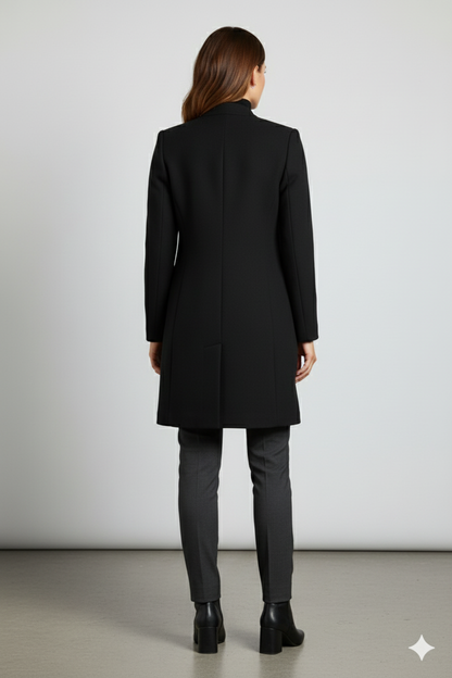 Damen Wollmantel mit Stehkragen | Schmaler Schnitt & Elegant | Herbst/Winter