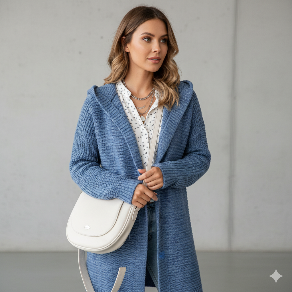 Damen Strickjacke mit Kapuze | Locker & Warm für Herbst Winter