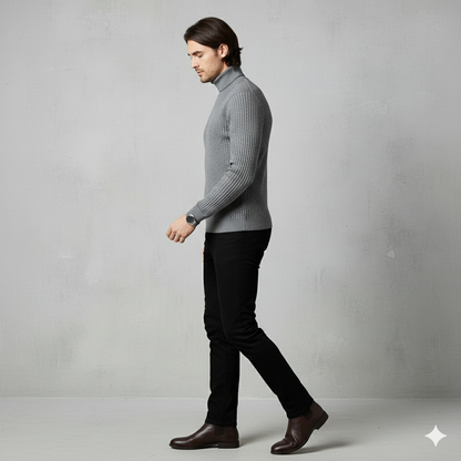 Herren Strickpullover mit Rollkragen | Slim Fit | Winter
