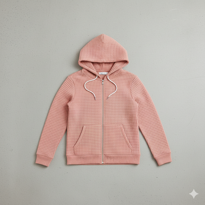 Leichter Damen Kapuzen Strickjacke mit Reißverschluss | Übergang