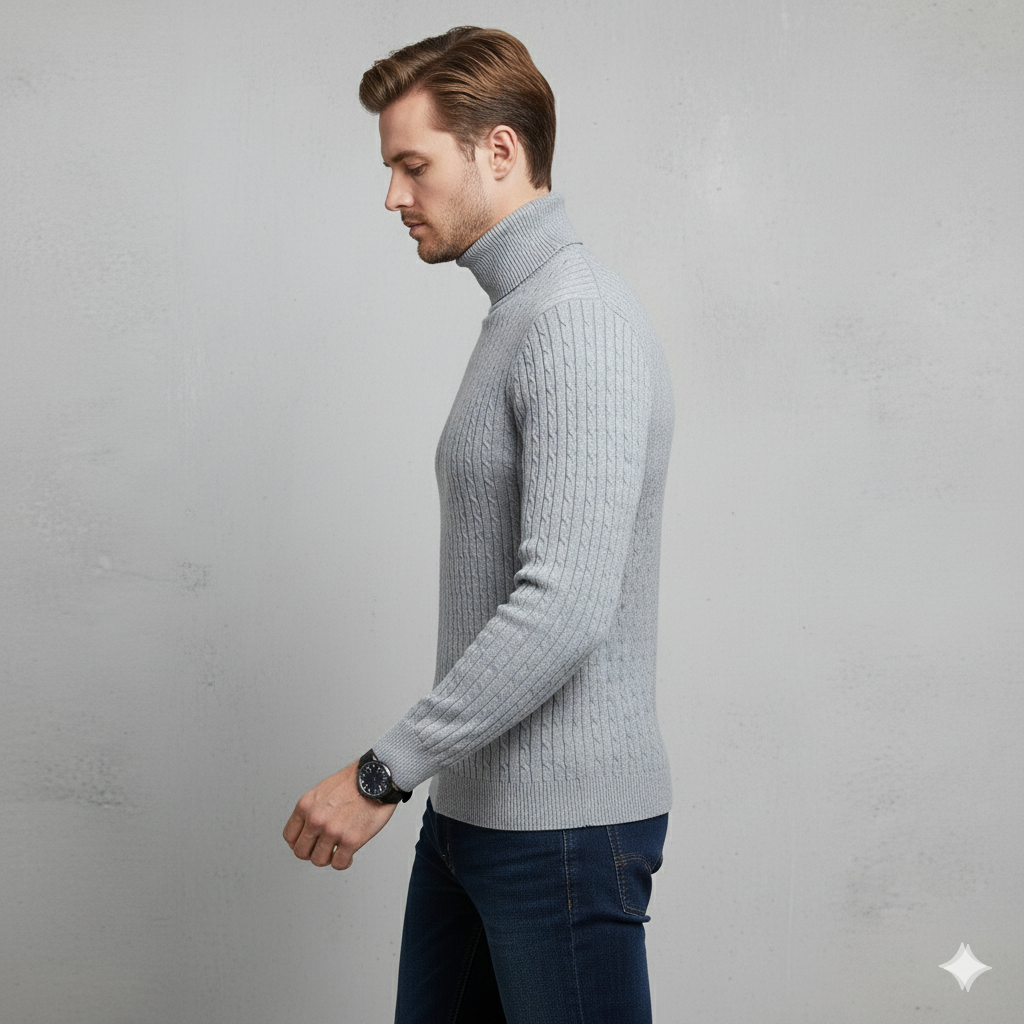 Herren Strickpullover mit Rollkragen | Slim Fit | Winter