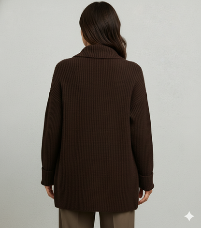 Damen Strickjacke mit Reverskragen | Warm & Lässig Winter