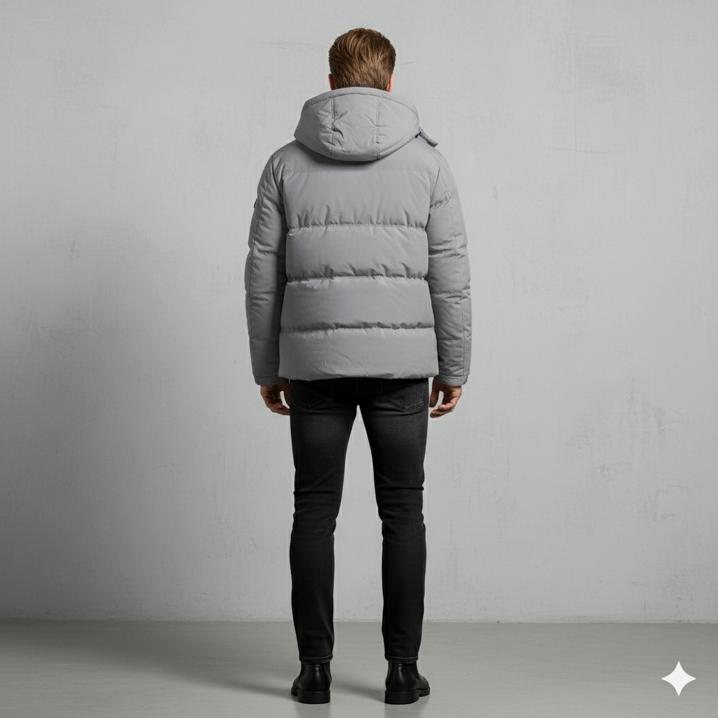 Warme Herren Daunenjacke mit Kapuze | Winter | Slim Fit