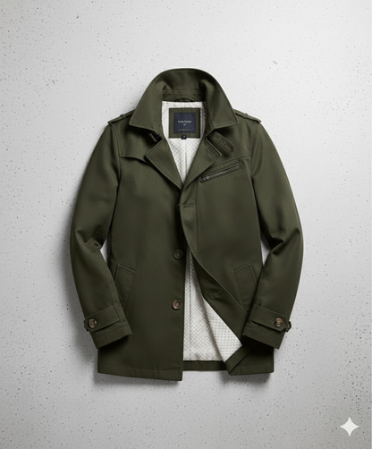 Eleganter Herren Trenchcoat mit Reverskragen | Herbst Übergang