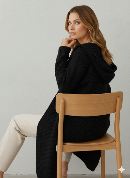 Damen Strickjacke mit Kapuze | Locker & Warm für Herbst Winter