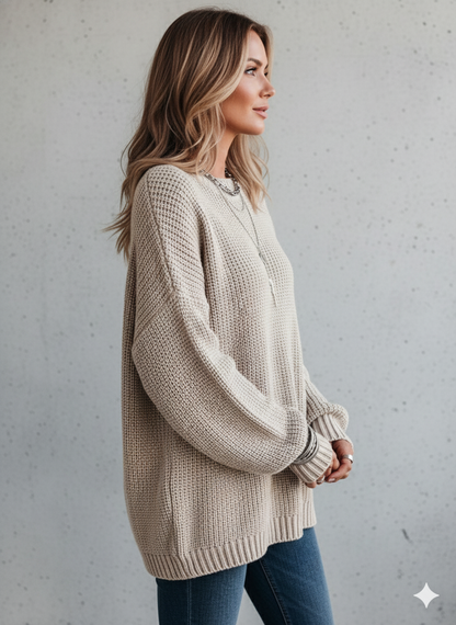 Locker gestrickter Damenpullover | Oversize & Freizeit