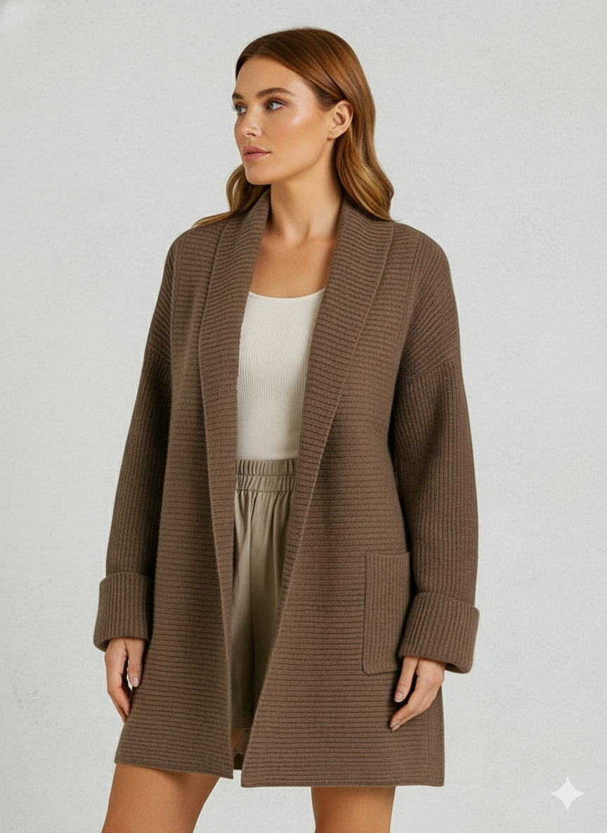 Damen Strickjacke mit Reverskragen | Warm & Lässig Winter