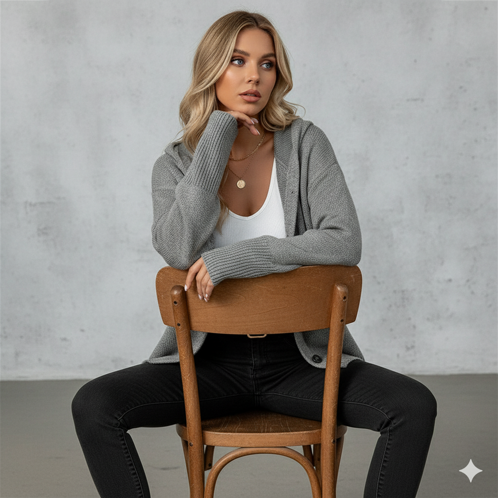 Lässiger Damen Strickjacke mit Knopfleiste | Herbst Winter