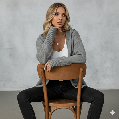Lässiger Damen Strickjacke mit Knopfleiste | Herbst Winter