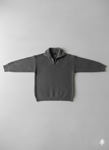 Kuscheliger Damen Strickpullover mit Reißverschluss | Winter