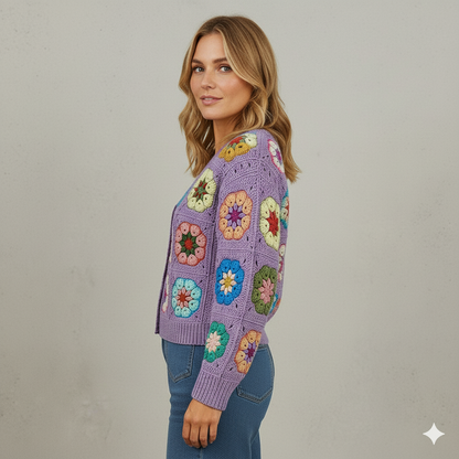 Damen Strickjacke mit abstraktem Print | Herbst/Winter | Stylisch