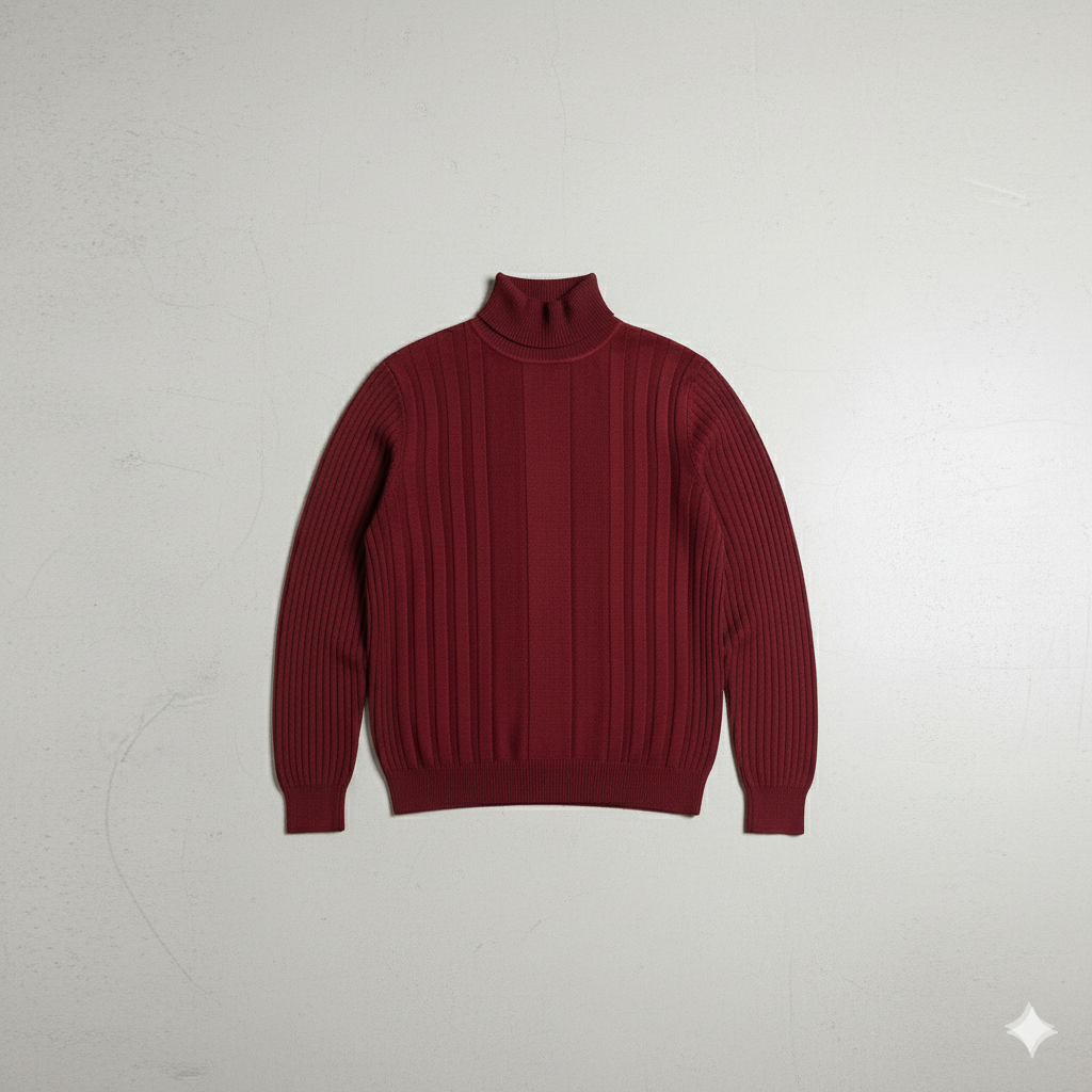 Herren Rollkragenpullover mit Strukturmuster