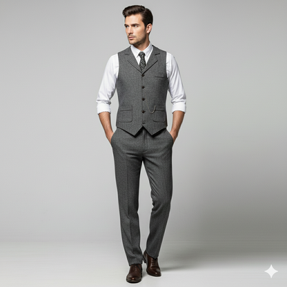 Herren Weste mit Fischgrätenmuster | Elegant & Modern | Herbst/Winter