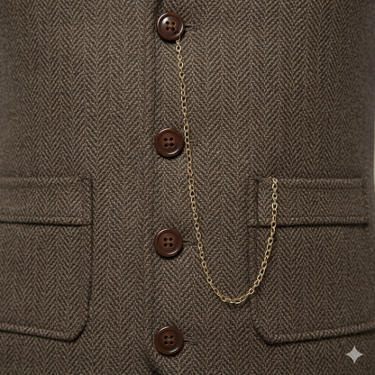 Herren Weste mit Fischgrätenmuster | Elegant & Modern | Herbst/Winter