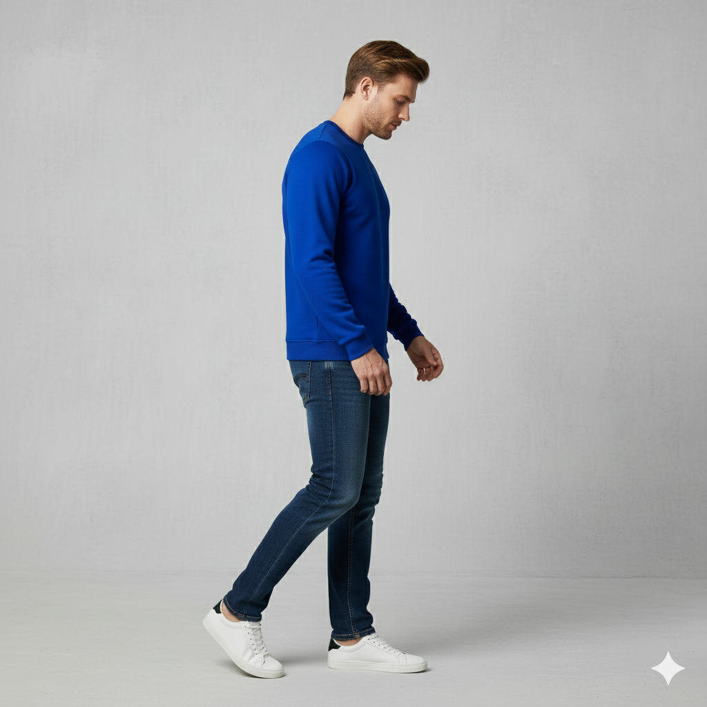 Herren Sweatshirt mit Rundhalsausschnitt
