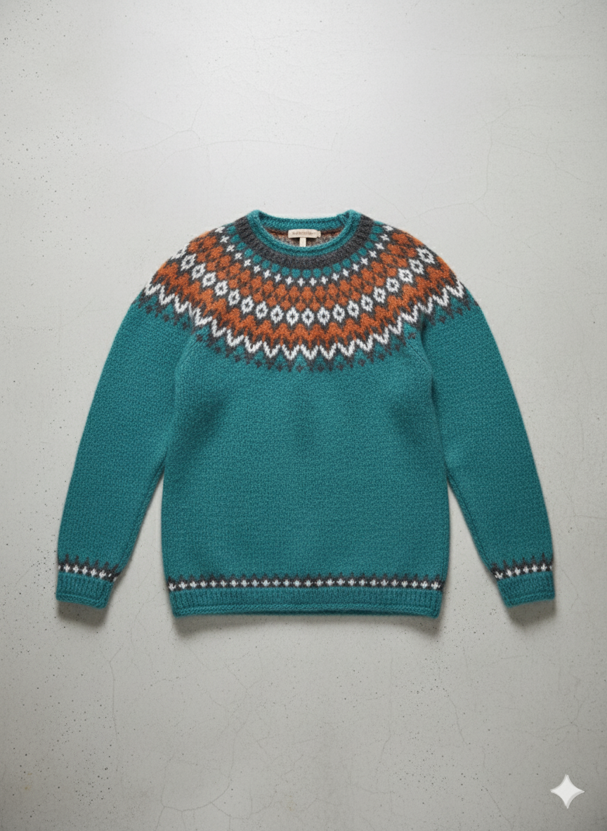 Damen Strickpullover mit Rundhals | Winter | Norweger-Muster