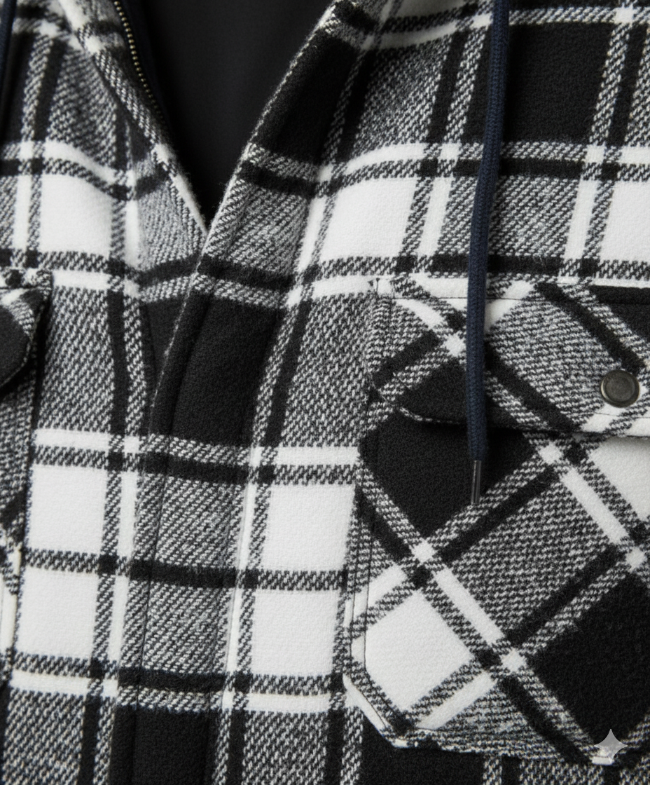 Gepolsterte Herrenjacke mit Karomuster | Warm & Casual Winter