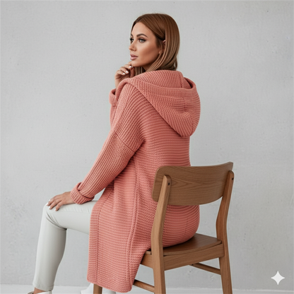 Damen Strickjacke mit Kapuze | Locker & Warm für Herbst Winter