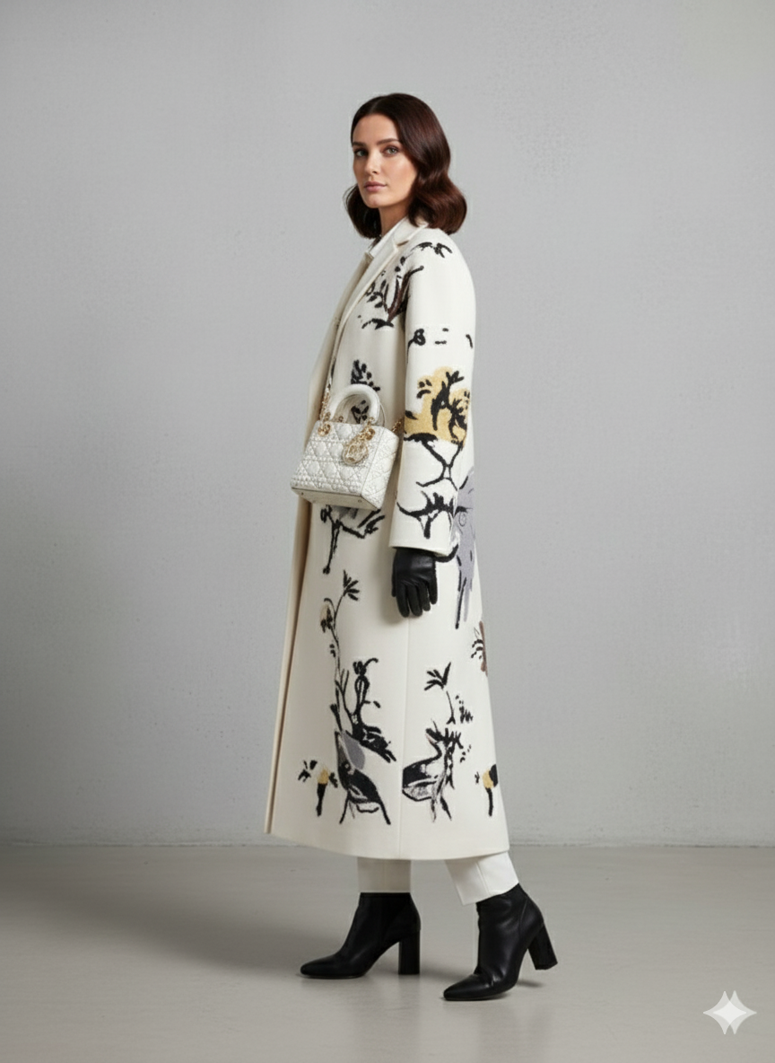 Damen Wollmantel mit Karomuster | Oversize & Warm | Winter
