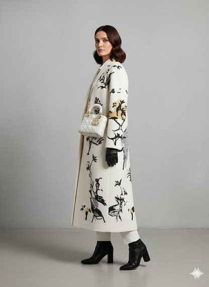 Damen Wollmantel mit Karomuster | Oversize & Warm | Winter