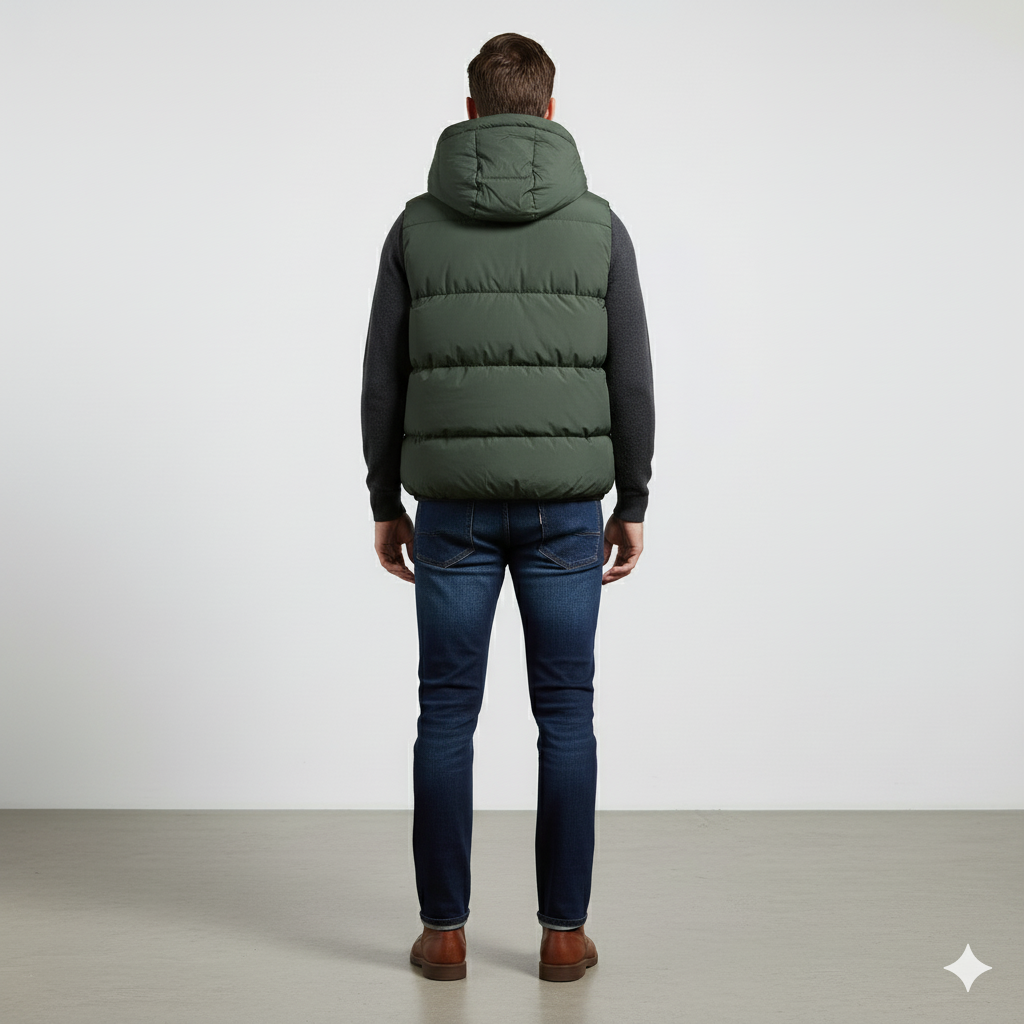Herren Steppweste mit Kapuze | Warm & Bequem | Herbst/Winter