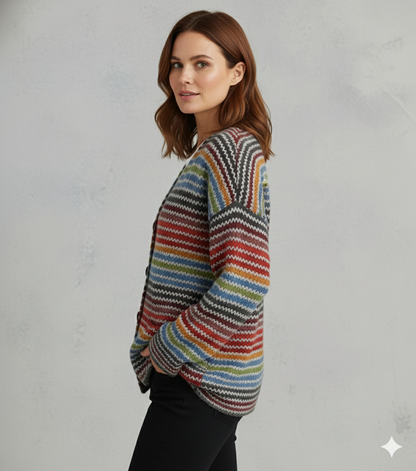 Damen Strickjacke mit abstraktem Print | Herbst/Winter | Stylisch