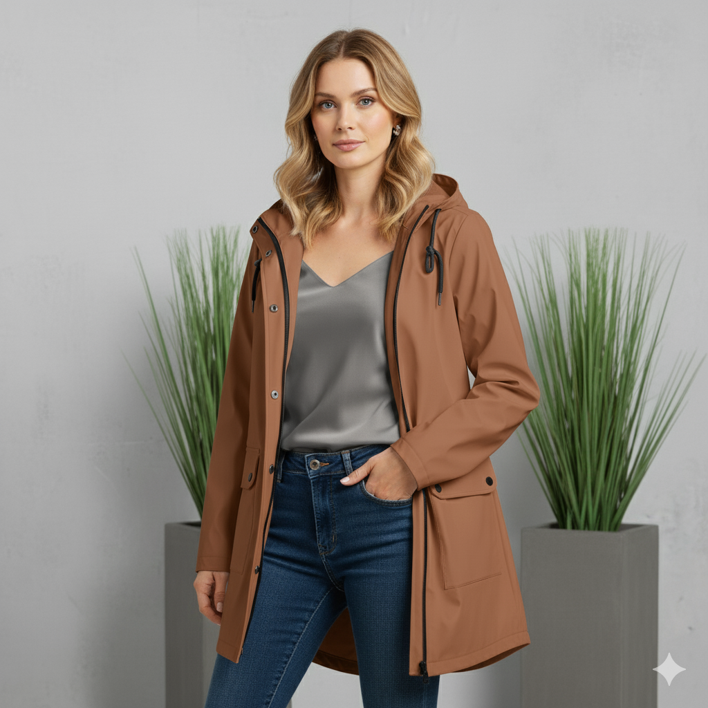 Damen Regenjacke mit Kapuze | Leicht & Wasserdicht | Übergang