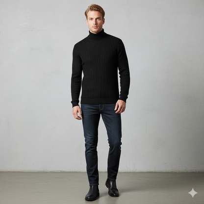Feiner Herren Strickpullover mit Rollkragen