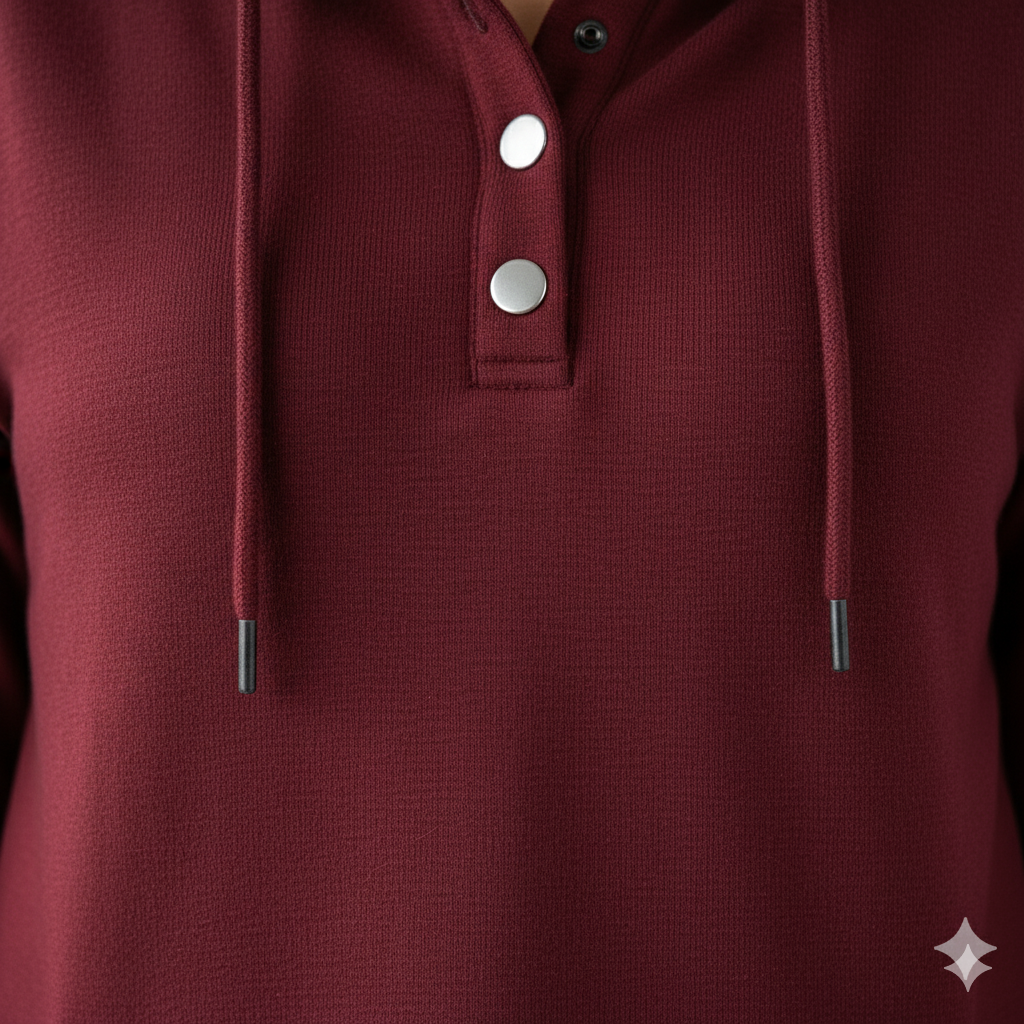 Lässiges Damen Hoodie mit Knopfleist