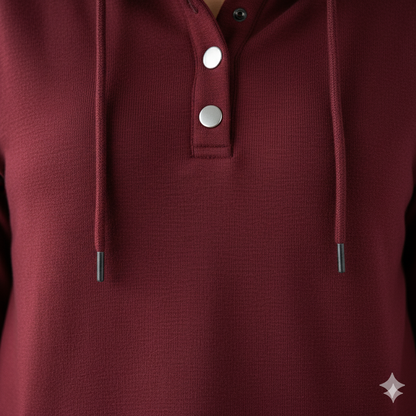 Lässiges Damen Hoodie mit Knopfleist