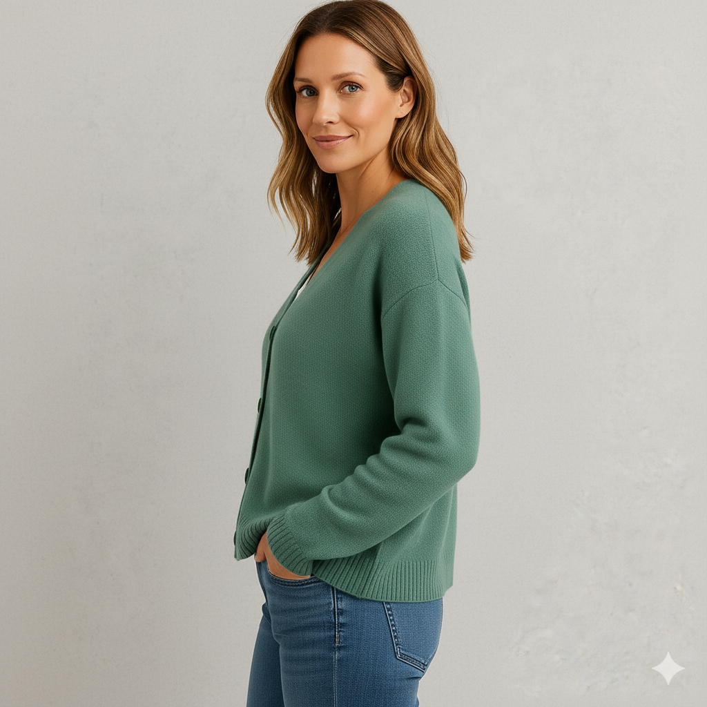 Damen Strickjacke mit V-Ausschnitt | Herbst & Übergang