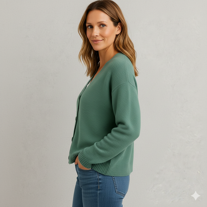 Damen Strickjacke mit V-Ausschnitt | Herbst & Übergang