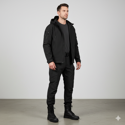 Herren Outdoor Taktikanzug mit Kapuze | Wasserabweisend & Winter