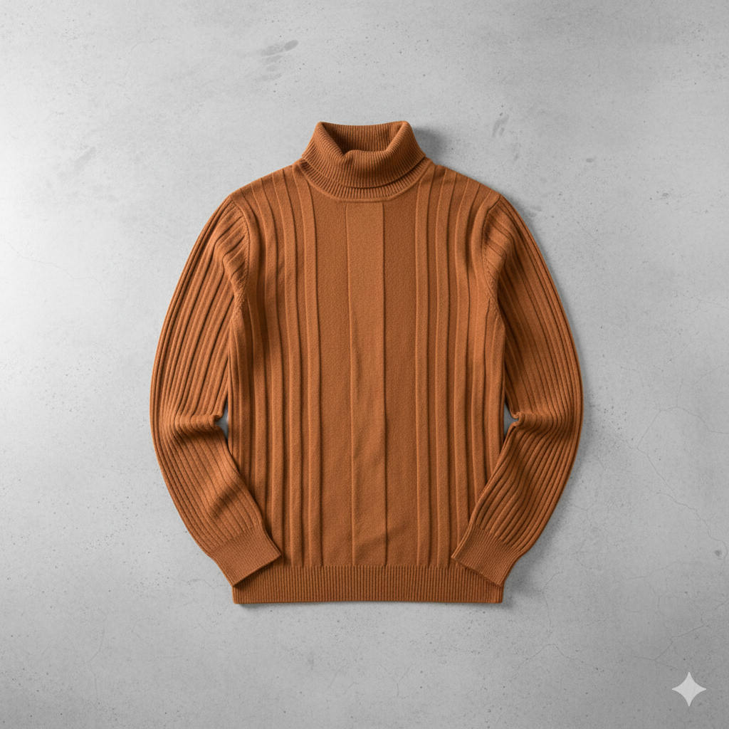 Herren Rollkragenpullover mit Strukturmuster