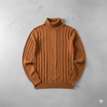 Herren Rollkragenpullover mit Strukturmuster