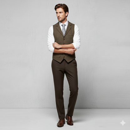 Herren Weste mit Fischgrätenmuster | Elegant & Modern | Herbst/Winter