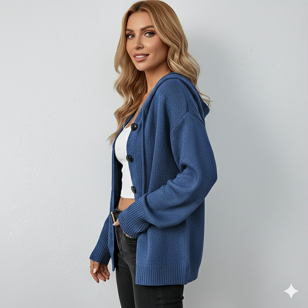 Lässiger Damen Strickjacke mit Knopfleiste | Herbst Winter