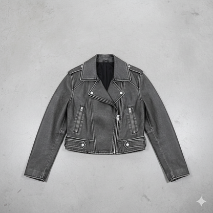 Damen Bikerjacke aus Veganleder | Kurz & Modern | Herbst