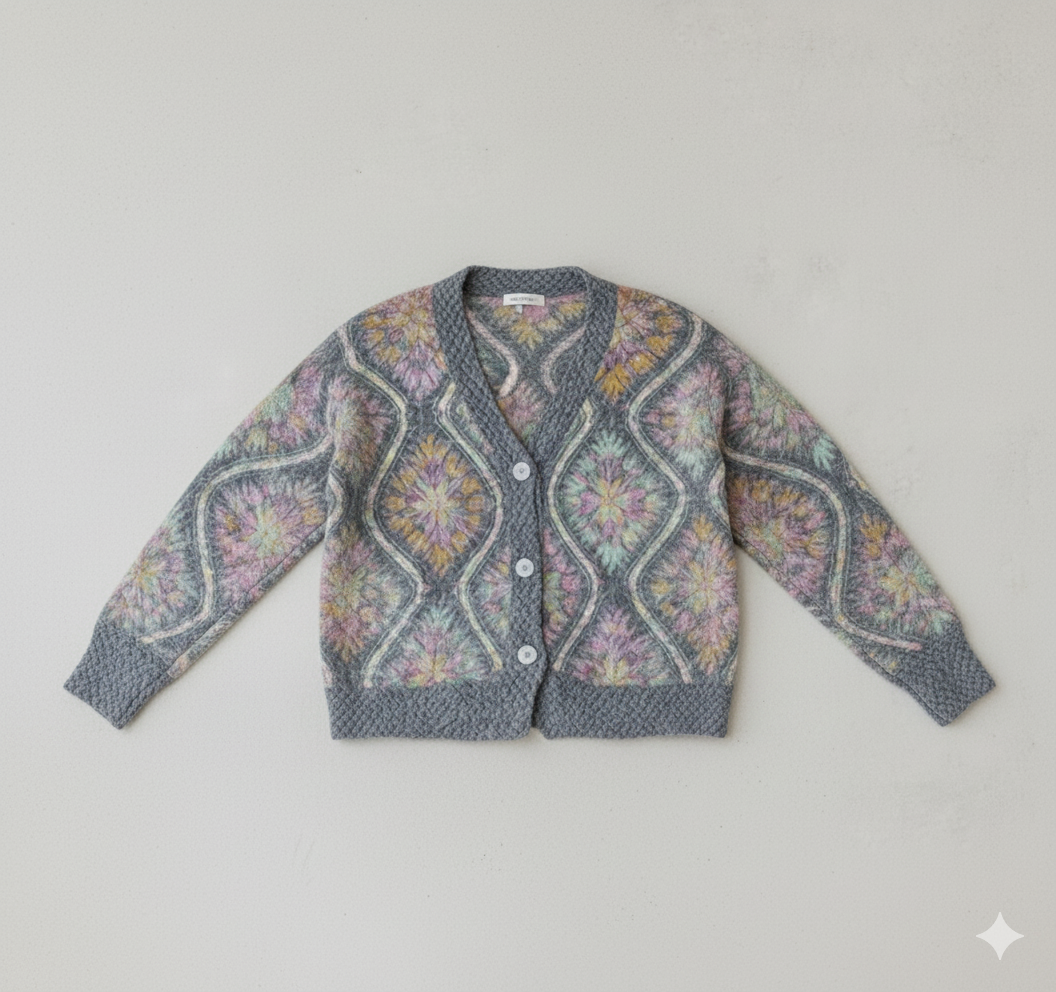 Damen Strickjacke mit abstraktem Print | Herbst/Winter | Stylisch