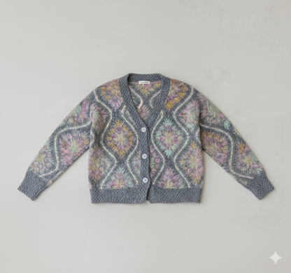 Damen Strickjacke mit abstraktem Print | Herbst/Winter | Stylisch