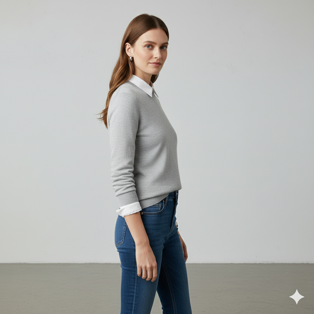 Kuscheliger Damen Strickpullover mit Rundhalsausschnitt | Winter | Elegant