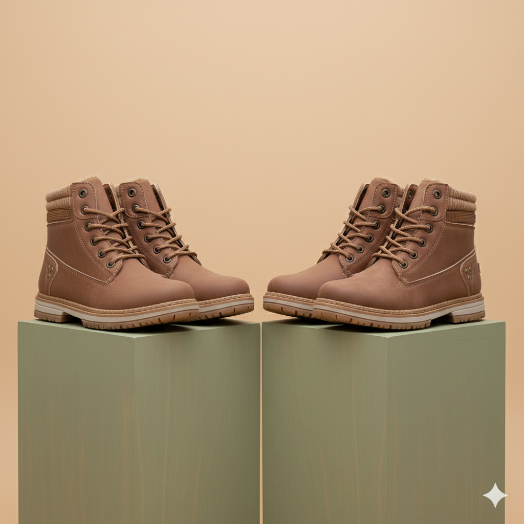 Damen Winterstiefel mit Fellfutter | Warme Schnür-Boots