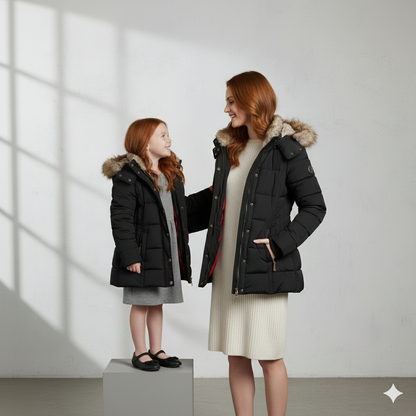 Damen Winterjacke mit Fellkapuze | Warm & Figurbetont