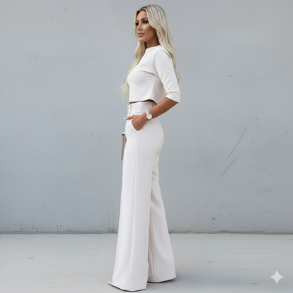 Kurzes Oberteil & High Waist Hose | Weit & Elegant